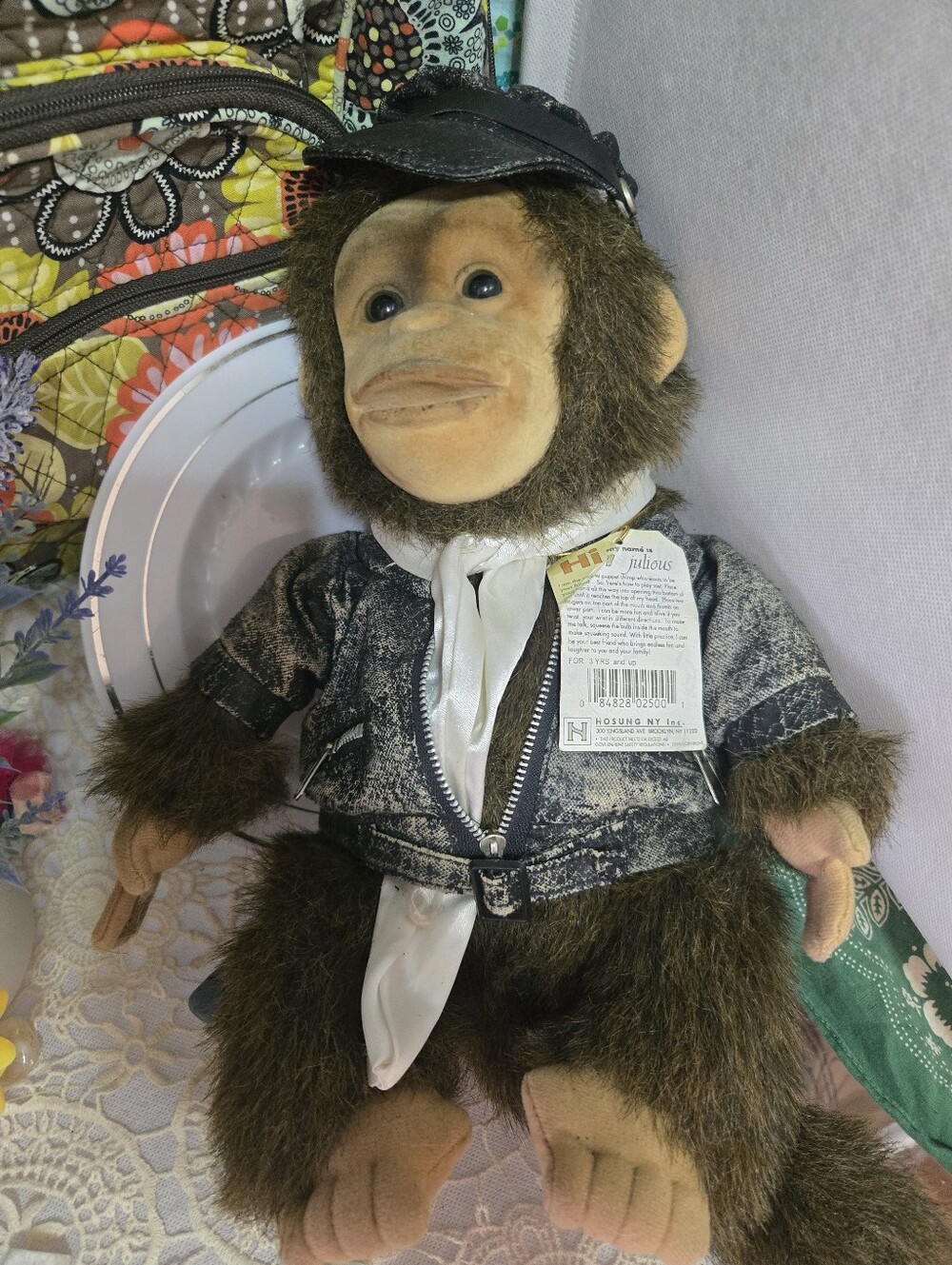 Vintage 1995 HoSung Junior Chimp “Julious” Hand Puppet Squeaker 90s Collectible
